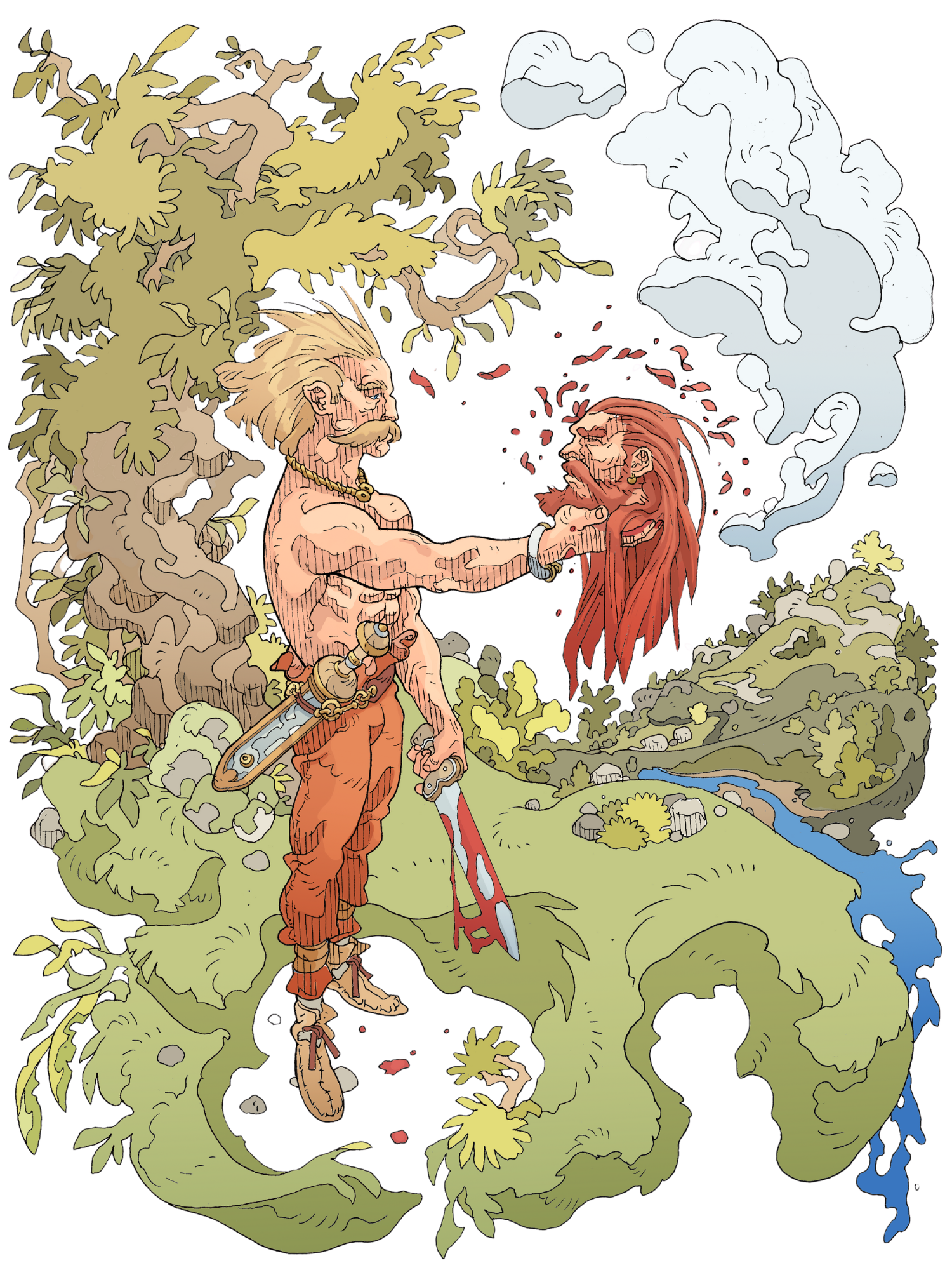 Celtic headhunter warrior - Symbol of the fierce warrior culture and battle prowess in ancient Ireland